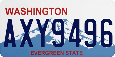 WA license plate AXY9496