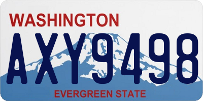 WA license plate AXY9498