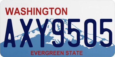 WA license plate AXY9505