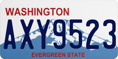 WA license plate AXY9523