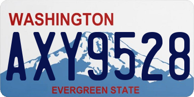WA license plate AXY9528