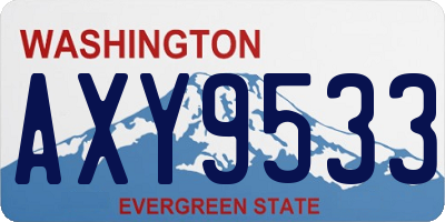 WA license plate AXY9533