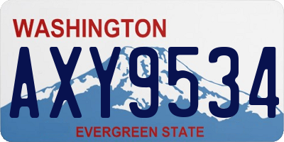 WA license plate AXY9534