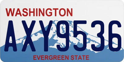 WA license plate AXY9536