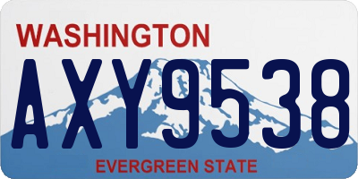 WA license plate AXY9538