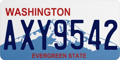 WA license plate AXY9542