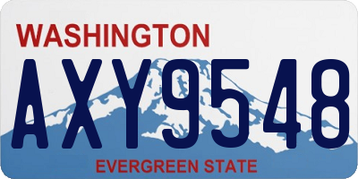 WA license plate AXY9548