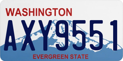 WA license plate AXY9551