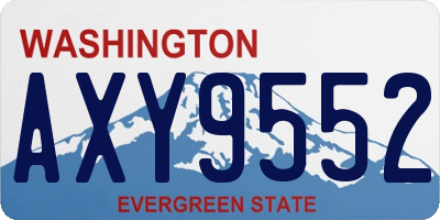 WA license plate AXY9552