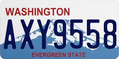 WA license plate AXY9558
