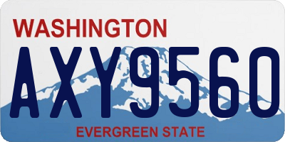 WA license plate AXY9560