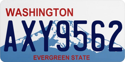 WA license plate AXY9562
