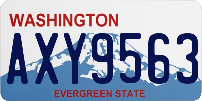 WA license plate AXY9563
