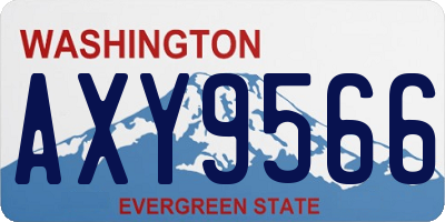 WA license plate AXY9566