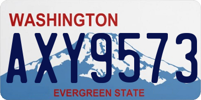 WA license plate AXY9573