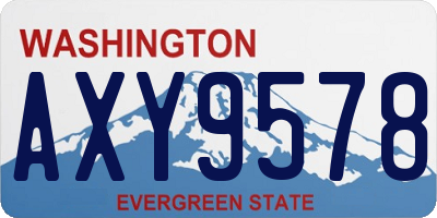 WA license plate AXY9578