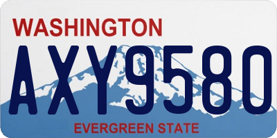 WA license plate AXY9580