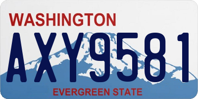 WA license plate AXY9581