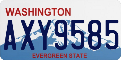 WA license plate AXY9585