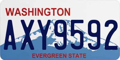WA license plate AXY9592