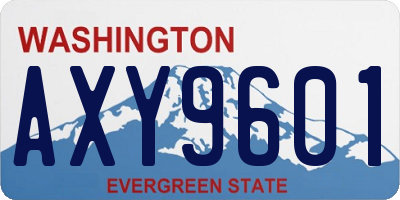 WA license plate AXY9601