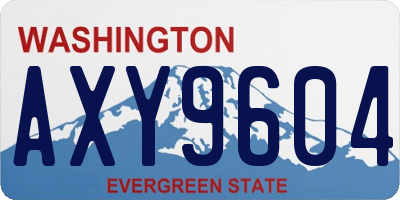 WA license plate AXY9604
