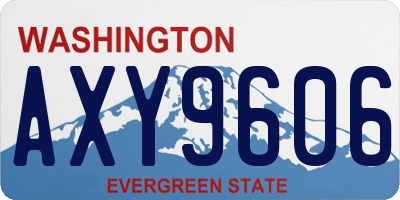 WA license plate AXY9606