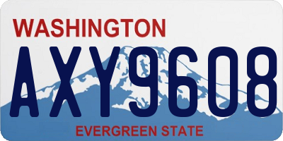 WA license plate AXY9608