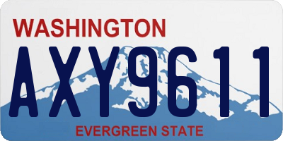 WA license plate AXY9611