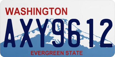 WA license plate AXY9612
