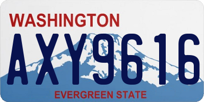 WA license plate AXY9616