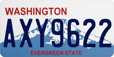 WA license plate AXY9622
