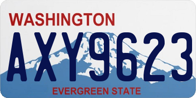 WA license plate AXY9623