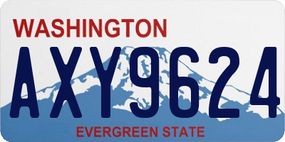 WA license plate AXY9624