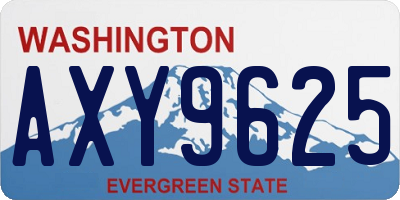 WA license plate AXY9625