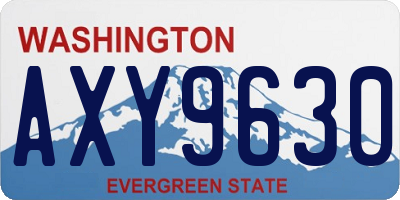 WA license plate AXY9630