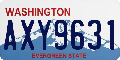 WA license plate AXY9631