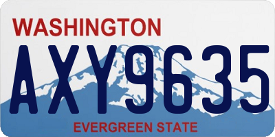 WA license plate AXY9635