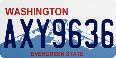 WA license plate AXY9636