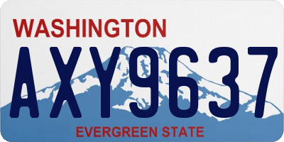 WA license plate AXY9637