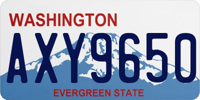 WA license plate AXY9650
