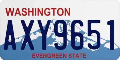 WA license plate AXY9651
