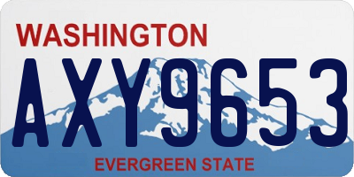 WA license plate AXY9653