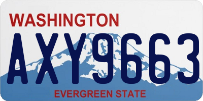 WA license plate AXY9663