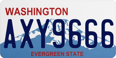 WA license plate AXY9666