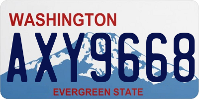 WA license plate AXY9668