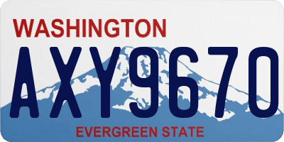 WA license plate AXY9670