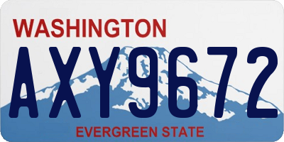 WA license plate AXY9672