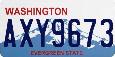 WA license plate AXY9673