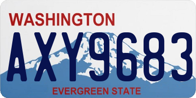 WA license plate AXY9683